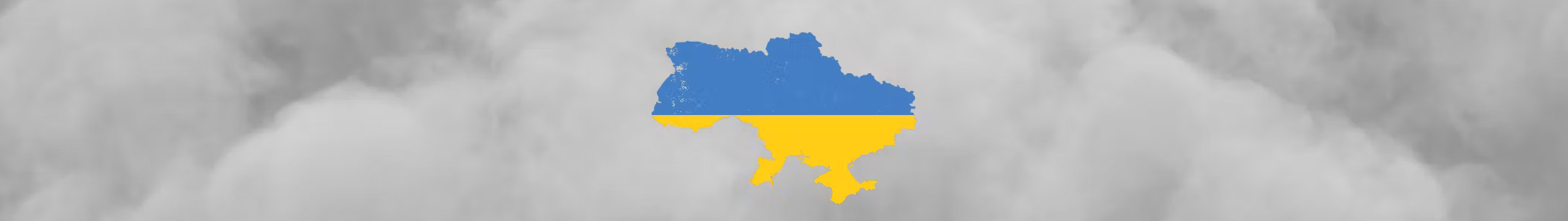 War Dust with Ukrainian Country Borders covered in the Colors of the National Flag of Ukraine